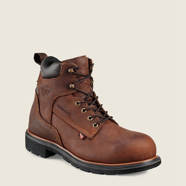 Red Wing Safety Boots Dynaforce® - 6-inch Waterproof Toe - Brown - Mens WSE615032